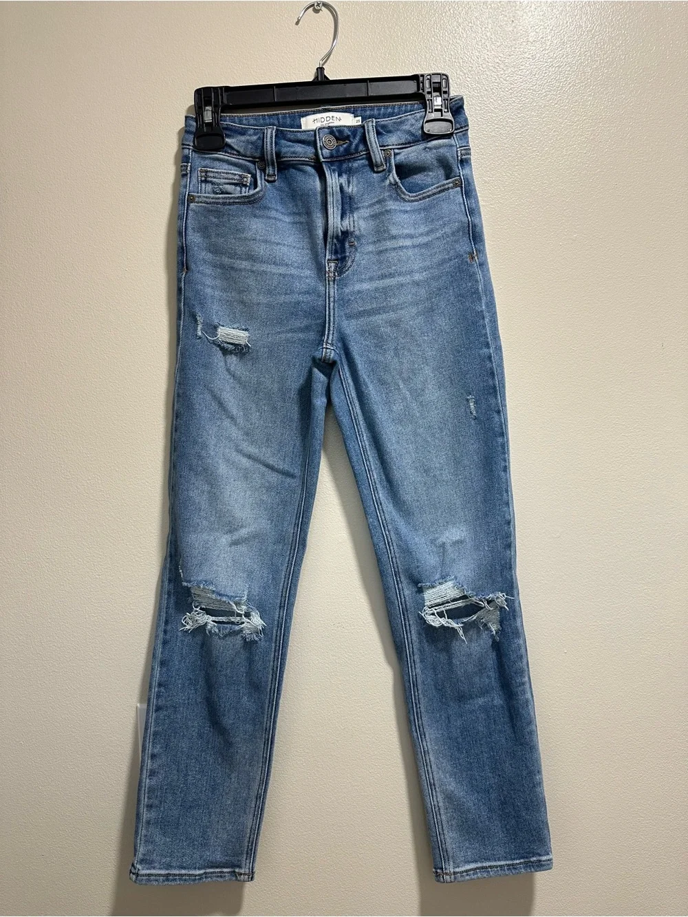 Women’s Hidden Distressed High Rise Mom Jeans